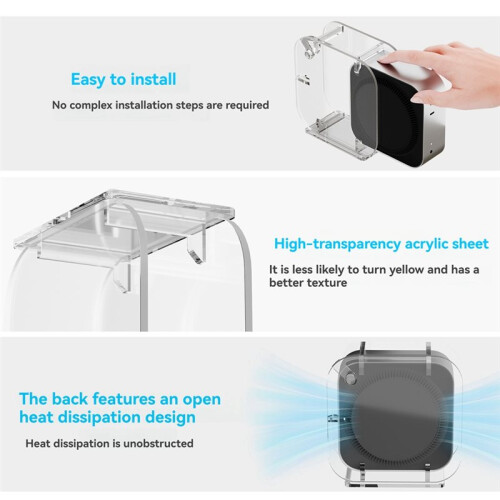 Clear Acrylic Desk Stand Base for   M4 / M4 Pro 2024, Vertical Horizontal Desktop Storage Protective Stand 2