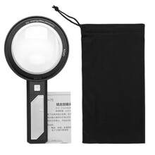 Lente Principale 5x + Lente Ausiliaria 10x Lente D'Ingrandimento Portatile Ricaricabile per La Valutazione di Oggetti Antichi da Collezione Lettura