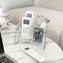 1pc Remote Control Holder Organiser, 6 Slots Transparent Remote Control Holder Box, TV Air Conditioning Remote Control