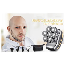 Electric Shavers for Bald Men - Waterproof, Cordless with 6-in-1 Grooming Kit, Nose and Beard Trimmer