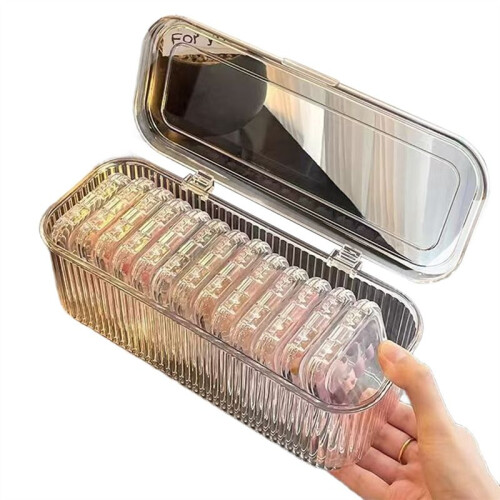 Transparent Acrylic Nails Storage Box Dust-Proof Travel Organizer for Salon False Nails Packaging and Display