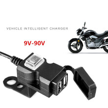 Adattatore per Caricabatterie da Manubrio Impermeabile per Moto, Presa di Alimentazione per Telefono, Doppia Porta USB da 12 V per GPS MP4