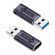 Adattatore QC A USB C PD da 2 PC Connettore da USB 3.1 Maschio A Femmina di Tipo C per Ricarica Rapida per Alimentazione USB QC A USB C PD