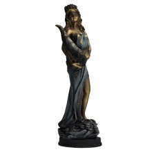 Blindfolded Fortuna Statue Ancient Greek Roman Goddess of Fortune Vintage Luck Sculpture Luck Decorations for Home 35cm