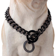 2025 Sliphalsband voor honden Trainingshalsband, roestvrijstalen ketting, stevig, geschikt voor een nekomtrek van 76 cm
