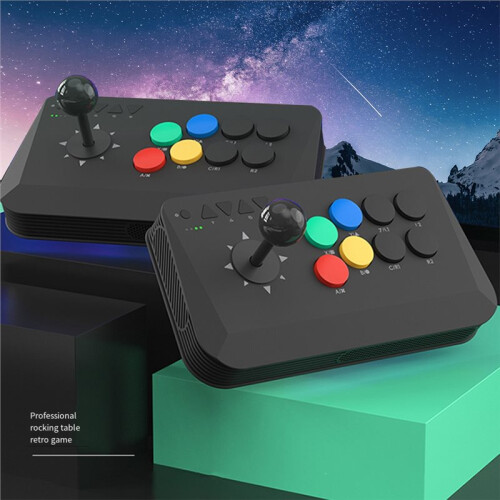 Data Frog Y3AMAX-BK2PA Wireless Arcade Stick Joystick Universal Multi-System Fight Game Controller for PC Android I0S Linux 2