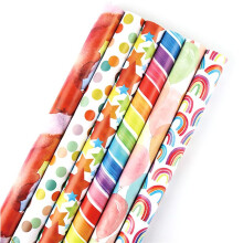 Rainbow Birthday Wrapping Paper,Kids Gift Recyclable Birthday Women Girls Boys,for All Gift Wrap Decoration Occasions