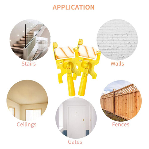 Paint Edger Roller Brush Paint Edger Combo Kit, Clean-Cut Paint Edger Roller Brush, Paint Brushes Safe Tool
