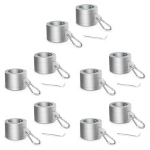 5 Par Flaggstångsringar Av Aluminiumlegering 1 Tum, 360 Graders Roterande Flaggstångsringar för 0,75-1,02 Tums Diameter Flaggstång