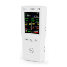9 in 1 Air Quality Monitor LCD Display High Precision PM2.5 PM10 HCHO TVOC CO CO2 AQI Temperature Humidity Meter(White)