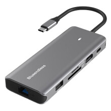 Blueendless Aluminium USB C Vers 10 en 1 HUB 4k 60 Hz Type-C HDTV 100 W avec PD pour  Pro Accessoires Boîtier SSD