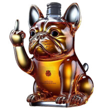 Grappige Franse bulldog whiskyfles – blaffende whiskyfles, uniek karafcadeau voor mannen, vaders en liefhebbers van thuisbars.