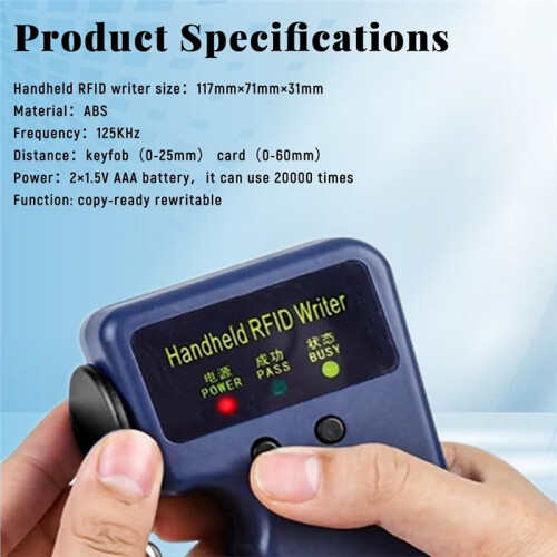 RFID Copier 125khz RFID Reader Writer Handheld ID Copier for T5577 or EM4305+10pcs T5577 Keychains 1