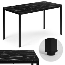 Jedálenský stôl alebo písací stôl, 120x60 cm, povrchová úprava z čierneho mramoru