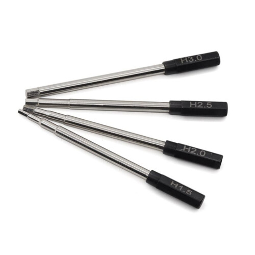 Hexagonal  Screwdriver Hexagonal Screwdriver Tool Set for Rc Car Crawler Helicopter 1.5 2.0 2.5 3.0mm Black+Silver 2