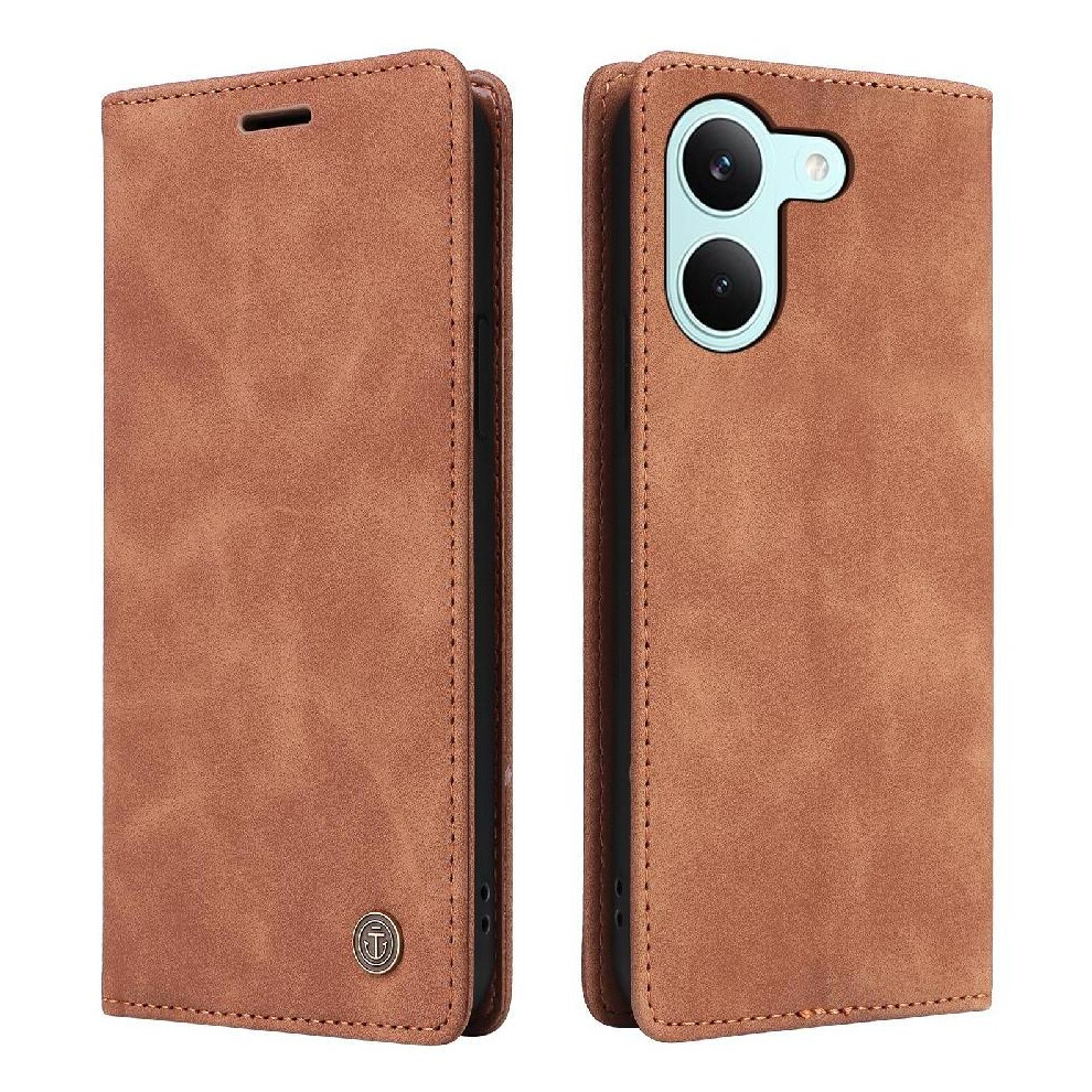Photos - Case  Flip  For Xiaomi POCO X8 Pro Flip Cover Shockproof Simple Business Wallet Leather (Orange)