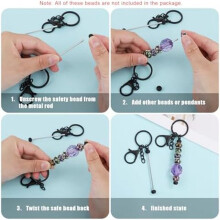 8 Pezzi di Barre Portachiavi con Perline, Spazi Vuoti con Perline, Kit Portachiavi con Barra di Perline DIY, Accessori Portachiavi per Donne e Uomini