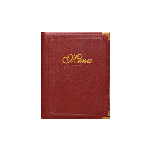 A4 Menu Holder Dark Red Book for Restaurant Dining 1Pack
