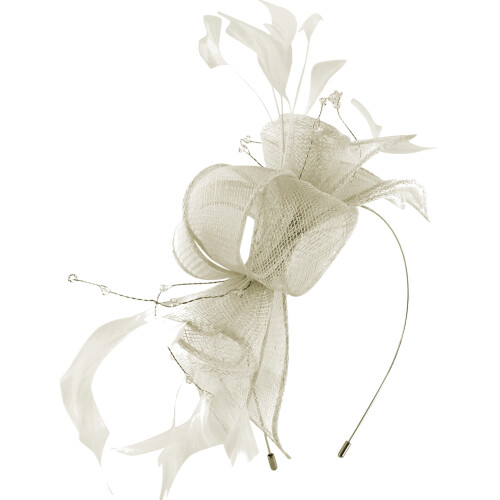 (White) Max and Ellie Diamante Fascinator