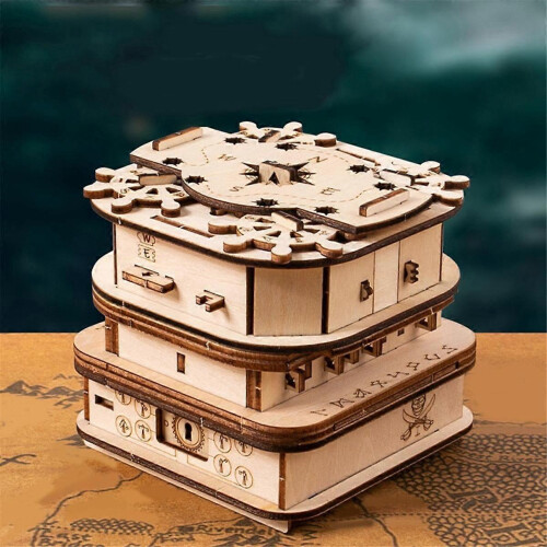 Davy 'Locker, Κουτί με παζλ, Κουτί δώρου, Ξύλινο παζλ, Ξύλινο παζλ για ενήλικες, Γρί 2