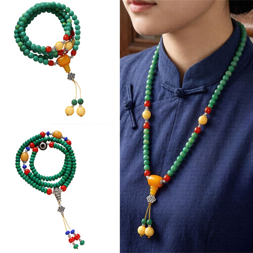 Bracelet unisexe élégant en pierre turquoise, 108 unités,-UN 2