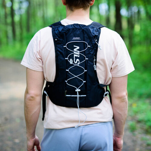 Schwarzer Laufrucksack, leicht, verstellbare Träger 2