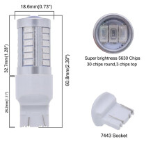 7443, T20 LED Bulbs Red 900 Lumens Super Bright Turn Light Back Reverse Light Tail Light Bulb 12V 3.6W (Pack of 8)