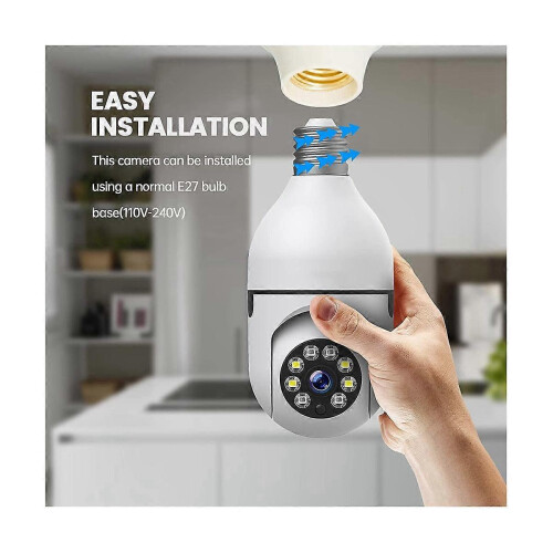 4 Pack Light Bulb Security Camera Outdoor,2.4G Wifi Light Socket Security Camera,Security Camera Light Bulb Outdoor 1