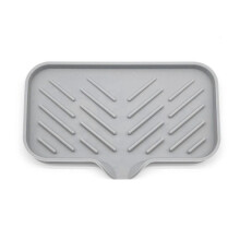 Self Draining Soap Bar Holder Silicone Kitchen Sink Soap Dish Tray Counter Organizer L Grey