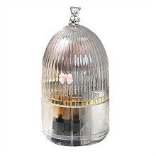 Rotating Makeup Brush Holder Organizer with Lid 360Rotating Dustproof Make  Brush Container with Clear AcrylicCover,B
