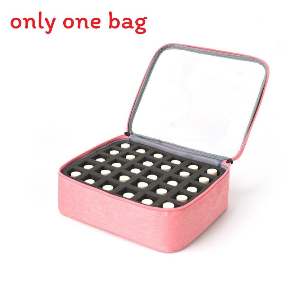 Pink (Pink) Large Capacity Makeup Case In Pc Material For Cosmetics And Polish Nail Storage