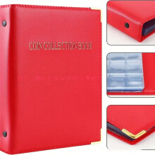 480 Pockets Coin Storage Album Coin Travel Folder Book for Case Coin Box for Souvenir Coins Storage Hobby Collector Supp(red)