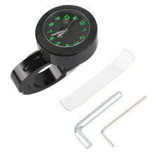 Motorsykkelstyremonteringsklokke 7/8" krom vanntett sykkelmotor kvartsklokke aluminium lysende klokke mototilbehør