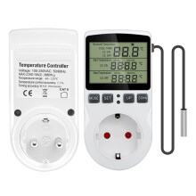 Fuktighetsregulator Temperaturuttak 230 V Bryter Termostat EU-plugg