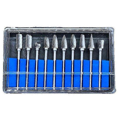 10pcs Tungsten Carbide Double Cut Rotary Burr Set