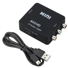 RCA AV to -Compatible Converter AV/CVSB L/R Video Box 1080P 1920x1080 AV2 -Compatible Support NTSC PAL Output A