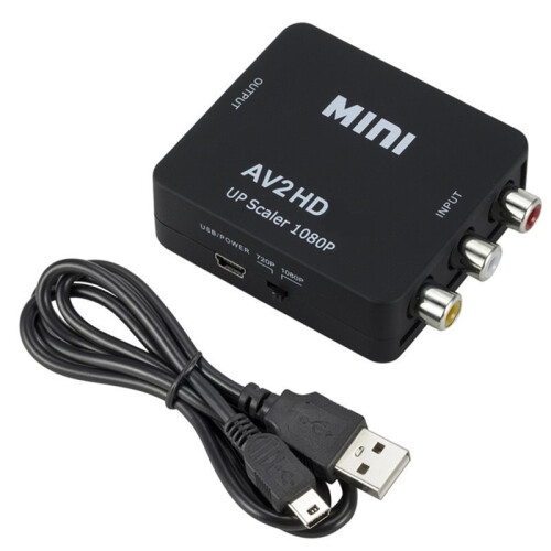 Conversor RCA AV para  Compatível com AV/CVSB L/R, Caixa de Vídeo 1080P 1920x1080 AV2, Compatível com , Suporte A NTSC e PAL, Saída A