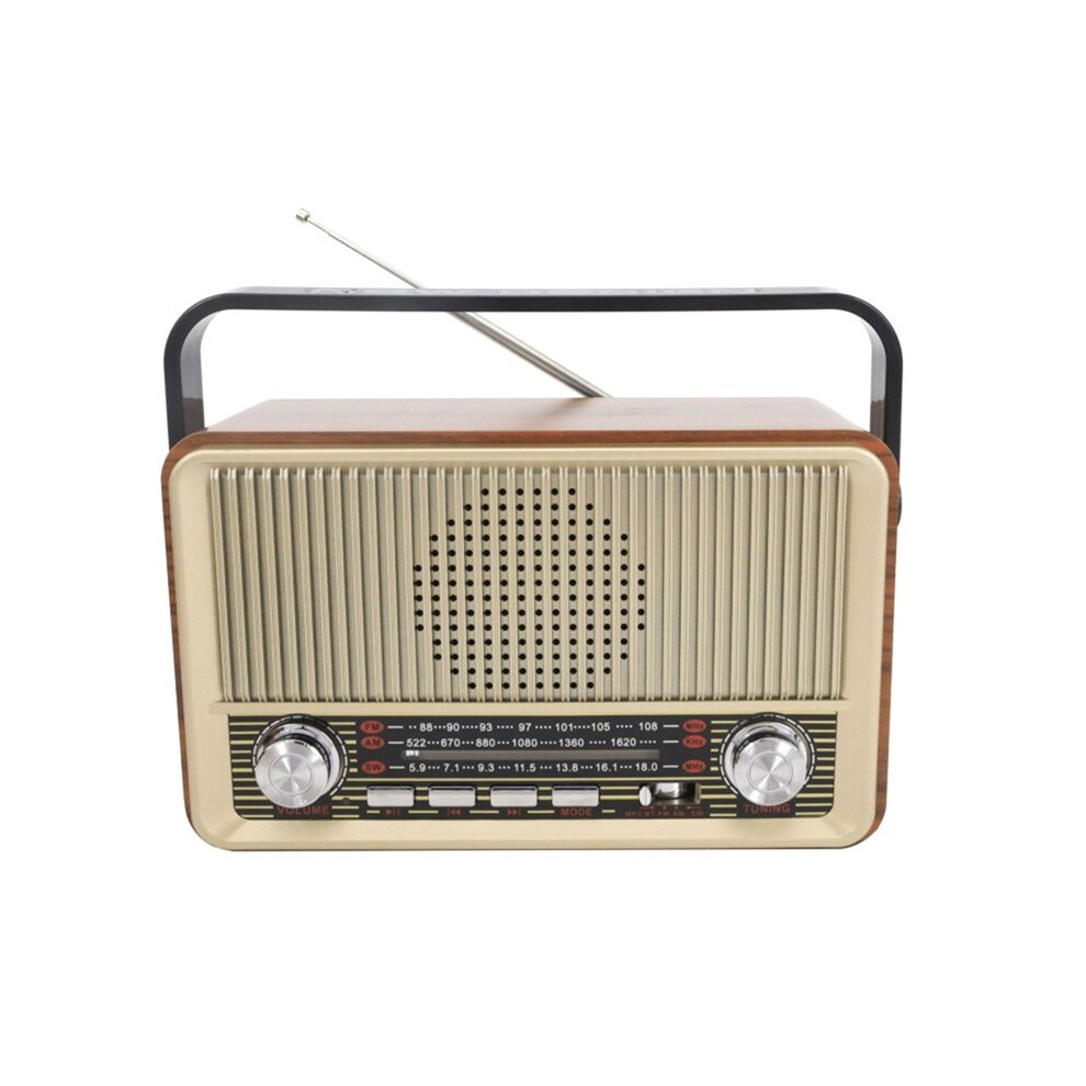 Portable Wooden Retro Speaker Radio Fm / Am / Sw Card Tf Usb Mp3 Music Player 6032340219440