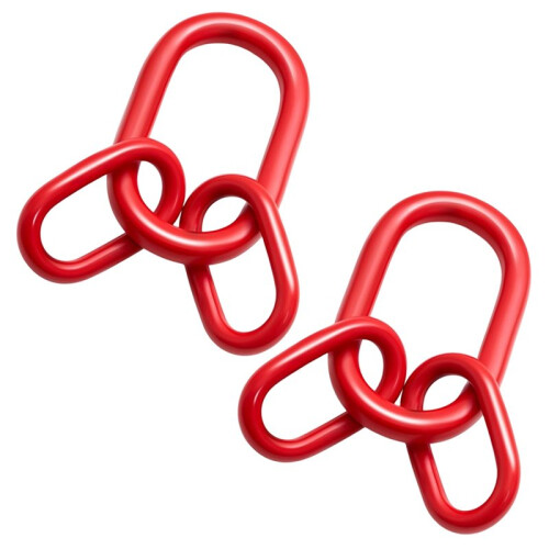 2 Pack Chain Sling Ring, Oblong Master Link Hoist Ring, 10360 Lbs, Grade 80 for Lifting Rigging Hardware, Red