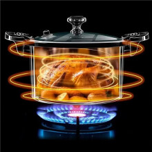 8L Micro Pressure Cooker Korean Style Multifunctional Stew Boil Pot with Double Ears Non-Stick Soup Making High Capacity