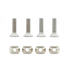 4Pcs M8 Hydrofoil Mounting Brass T-Nuts for Surfing All Hydrofoil Tracks Outdoors Surfing Accessories Silver