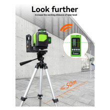 Huepar LR-5RG Laser Level Receiver Detector Back-Lit LCD Display Receive Green Red for Outdoor Green