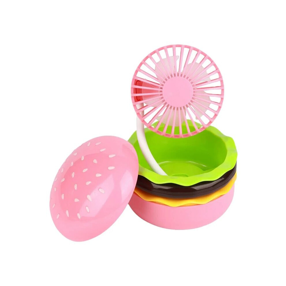 Rechargeable Fan 500Mah Burger Shape Multifunction Desk Fan 3 Speeds Including Mirror Universal Fan,B 6031542216813