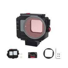 80M Waterproof Case for GoPro12/11/10 Aluminum Underwater Deep Diving Housing Protective Case with 52mm Filter Mount B