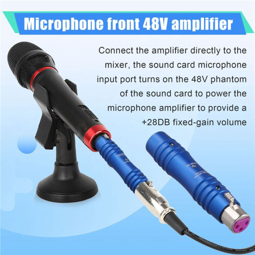 48V Dynamic Microphone Preamp Single Channel Activator Increase Omnidirectivity for Dynamic Microphone,C