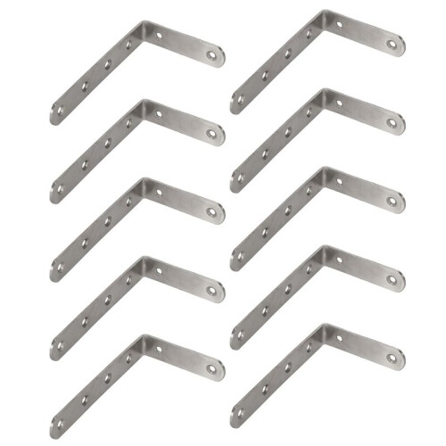 10X Estante de Acero Inoxidable de 125X75 mm en Forma de L Soporte Angular Soporte Angular