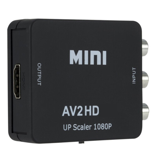 Conversor RCA AV para  Compatível com AV/CVSB L/R, Caixa de Vídeo 1080P 1920x1080 AV2, Compatível com , Suporte A NTSC e PAL, Saída A 1