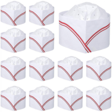 20pcs Paper Chef Hats Disposable Cooking Hats Adult Chef Caps Costume Paper Hats