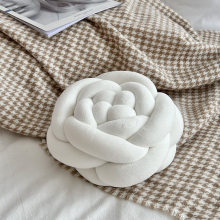 28x28x13CM Rose Knit Pillow - Nordic Handmade Woven Cushion, Sofa Back Decorative Throw Pillow -
