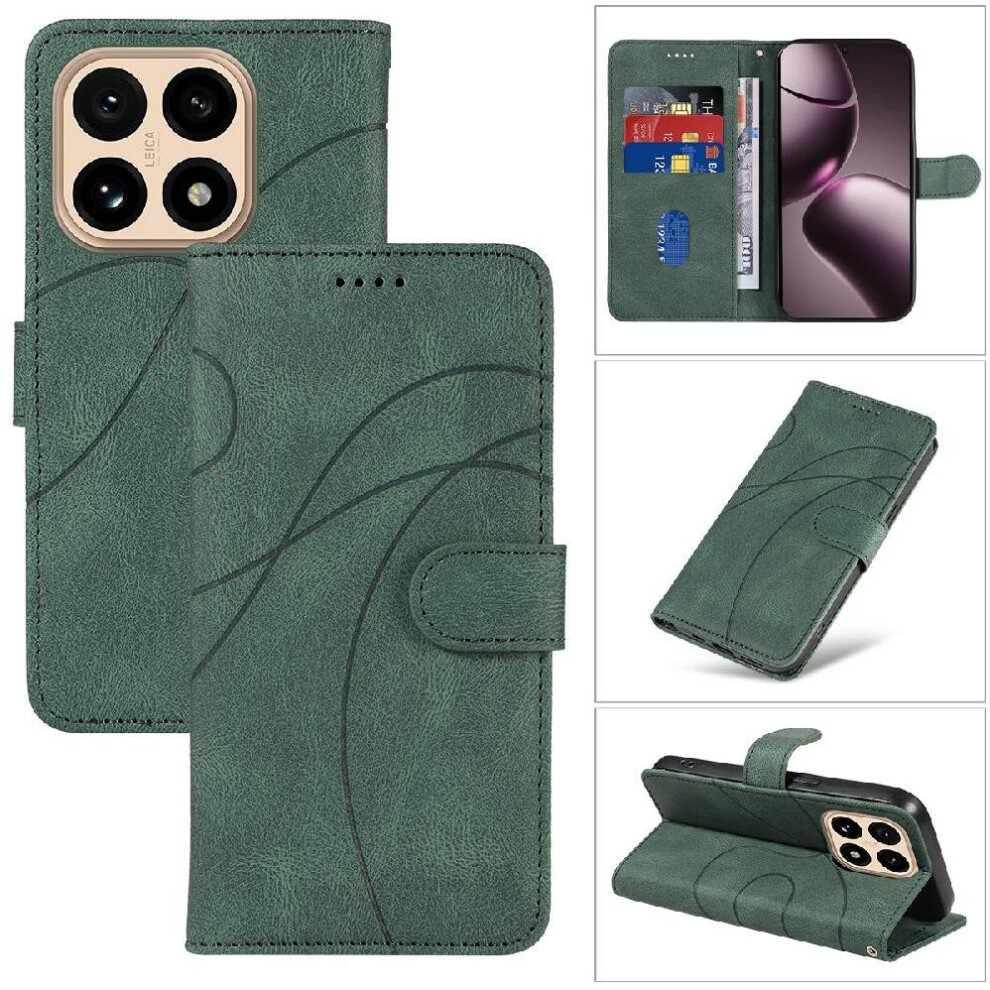 () Flip Case For Xiaomi 15T Pro Card Slots And Kickstand Function Curved Pressure Line Skin Feel Leather And Frosted Tpu 764563355129